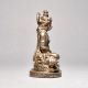 Vintage Lord Hanuman Figure Sitting With Silver work