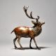 Antique Finish Deer Standing In English Art