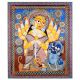 Kalighat Pattachitra Painting Cloth Artwork of Goddess Durga for Wall Decor