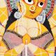 Kalighat Pattachitra Painting Cloth Artwork of Goddess Durga for Wall Decor