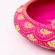 Handcrafted Pink Terracotta Urli with Golden Motifs