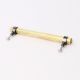 Adjustable Golden Brass and Wooden Tube Cabinet Handle (7 Inches)