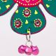 Handmade Wooden Flower Christmas Hanging - Red-Yellow, Green-Pink, Blue-Green, Sky Blue-Orange