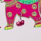 Handmade Wooden Elephant Christmas Hanging - Blue-Green, Red-Yellow, Sky Blue-Orange, Pink-Green