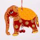 Handmade Wooden Elephant Christmas Hanging - Blue-Green, Red-Yellow, Sky Blue-Orange, Pink-Green