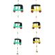 Handmade Wooden Auto-Rickshaw Wall Hanging for Home Decor - Green, Yellow