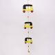Handmade Wooden Auto-Rickshaw Wall Hanging for Home Decor - Green, Yellow