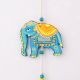 Handmade Wooden Elephant Wall Hanging for Home Decor - Blue, Red