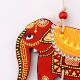 Handmade Wooden Elephant Wall Hanging for Home Decor - Blue, Red