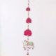 Handmade Wooden Cow and Lotus Wall Hanging for Home Decor - Red, Pink