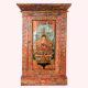Handmade Wooden Box with Hand-Painted Buddha Motif | Vintage Storage Cabinet