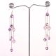 Handmade 925 Sterling Silver Chain Dangle Earrings with Amethyst for Women