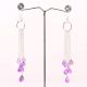 Silver Plated Brass Drop Dangle Earrings with Amethyst Gemstone