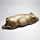 English Art Pig Sitting Brass Decor Figurine