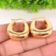 Handmade Brass Statement Hoop Earrings with 22k Gold Plating