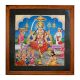 Vintage Calendar Art Painting of Goddess with Devotees