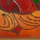 Ceramic Tile Painting of Lord Ganesha in Wooden Frame