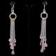 Silver Plated Brass Drop Dangle Earrings with Natural Rose Quartz Gemstone Gift Jewelry