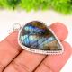 Silver Plated Brass Pear Shaped Labradorite Necklace for Women