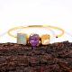 Handmade Bracelet for Women with Raw Amazonite Amethyst and Citrine Gemstones and 22k Gold Plating