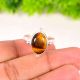 Handmade Silver Plated Ring with Oval Tiger Eye Gemstone for Women