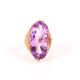 Designer Ring for Women in Solid 925 Sterling Silver with Amethyst Gemstone and 18k Vermeil Gold