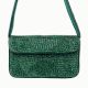 Luxury Handmade Beaded Shoulder Bag – Green Geometric Pattern Purse