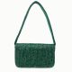 Luxury Handmade Beaded Shoulder Bag – Green Geometric Pattern Purse