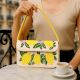 Handmade Beaded Shoulder Bag Lemon Fruit Design Summer Tote Purse for Women