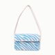Luxury Handmade Beaded Shoulder Bag Blue & White Zebra Pattern Designer Purse for Women