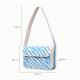 Luxury Handmade Beaded Shoulder Bag Blue & White Zebra Pattern Designer Purse for Women