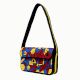 Handmade Beaded Shoulder Bag Multicolor Geometric Pattern Black Strap Women Handbag