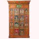 Hand Painted Wooden Almirah with Buddha Motifs and Antique Finish