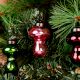 12 Pieces Handmade Multicolor Vintage-Style Glass Mushroom Christmas Tree Ornaments