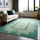 Teal Medallion Wool Rug