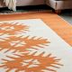 Hand Knotted Minimalist Orange Rug