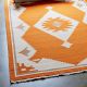Hand Knotted Orange And Ivory Rug