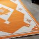 Hand Knotted Orange And Ivory Rug