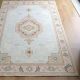 Handknotted Cream Oushak Wool Rug