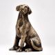 Vintage Brass Sitting Dog Figurine