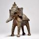 Tribal Art Elephant Figurine with Half Trunk Up