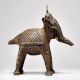 Tribal Art Elephant Figurine with Half Trunk Up