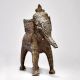 Tribal Art Elephant Figurine with Half Trunk Up