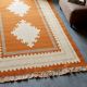 Hand Knotted Orange And Southwestern Rug