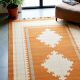 Hand Knotted Orange And Southwestern Rug