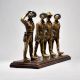 Vintage Soldiers Saluting Collectible Set on Wooden Stand