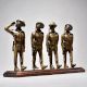 Vintage Soldiers Saluting Collectible Set on Wooden Stand