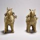 Fine Tribal Art Horse Pair with Decorative Boxes