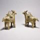 Fine Tribal Art Horse Pair with Decorative Boxes