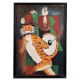 Modern Indian Art Canvas Painting of Tiger and Musician